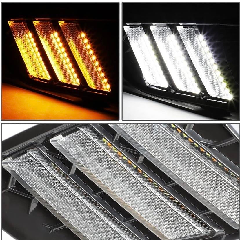 15-17 FORD FOCUS SMOKED FOG LIGHT LED BEZEL SWITCH BACK LUZ ANTINIEBLA AHUMADO CON BISEL Y INTERRUPTOR