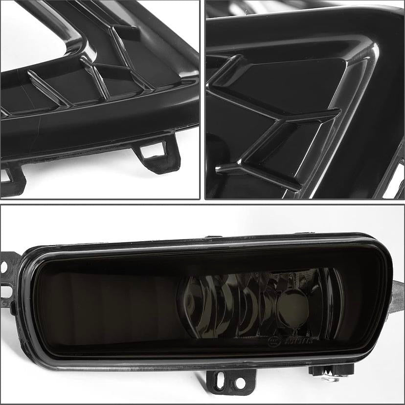 15-17 FORD FOCUS SMOKED FOG LIGHT LED BEZEL SWITCH BACK LUZ ANTINIEBLA AHUMADO CON BISEL Y INTERRUPTOR