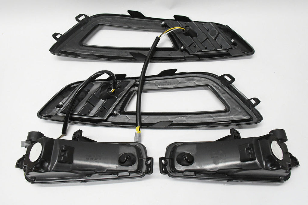15-17 FORD FOCUS SMOKED FOG LIGHT LED BEZEL SWITCH BACK LUZ ANTINIEBLA AHUMADO CON BISEL Y INTERRUPTOR