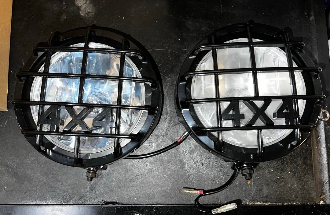 6” UNIVERSAL BLACK FOG LIGHTS LAMPS 4X4 NO SWITCH LUZ ANTINIEBLA SIN INTERRUPTOR