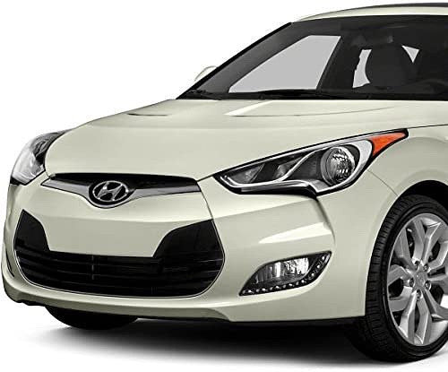 Pair of Bumper Driving Fog Lights w/White LED DRL Black Housing Does not fit turbo model parachoque delantero luz antiniebla negro 12-16 Hyundai Veloster FL-HV12-LED-BK
