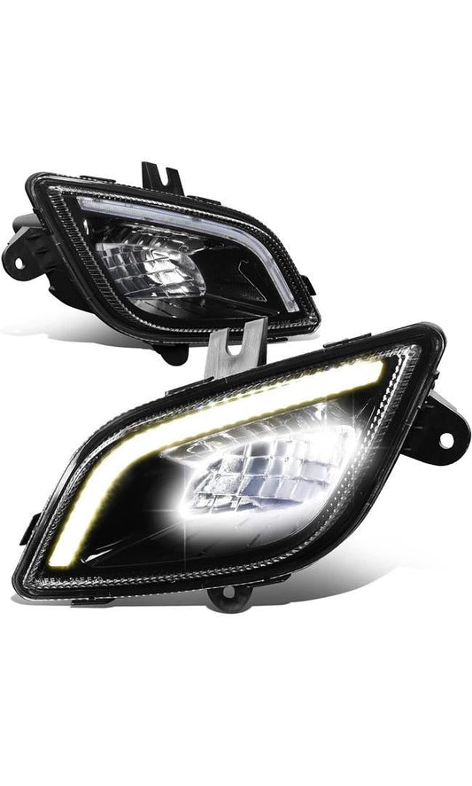2018-2022 FREIGHTLINER CASCADIA BLACK CLEAR PAIR OF FULL LED REFLECTOR 3D LIGHT BAR FOG LIGHTS LUZ ANTINIEBLA