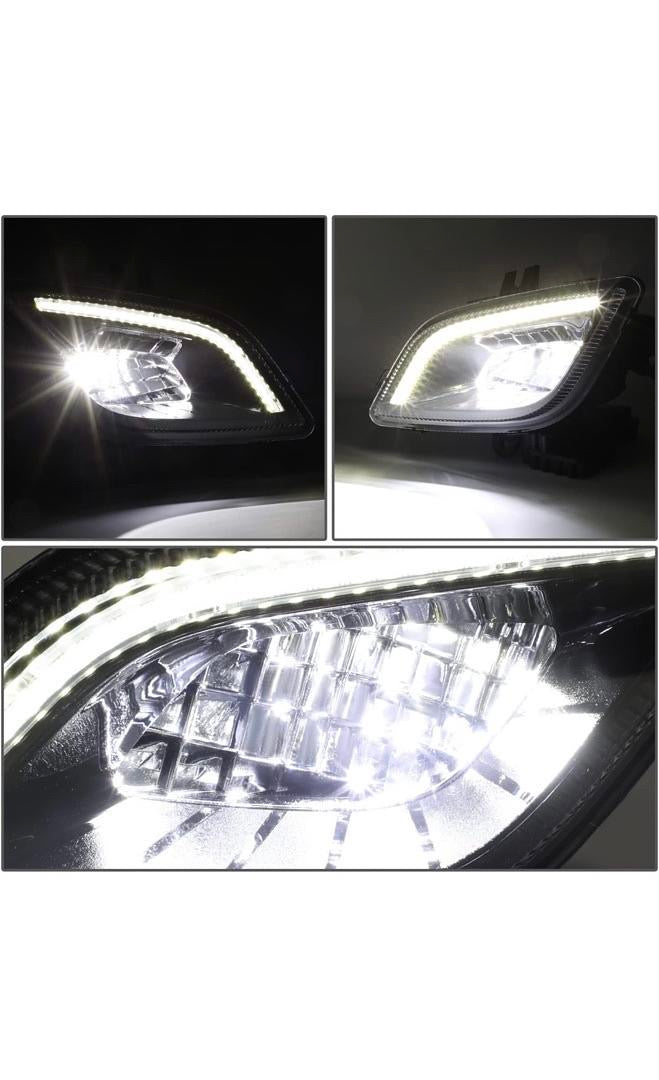 2018-2022 FREIGHTLINER CASCADIA BLACK CLEAR PAIR OF FULL LED REFLECTOR 3D LIGHT BAR FOG LIGHTS LUZ ANTINIEBLA