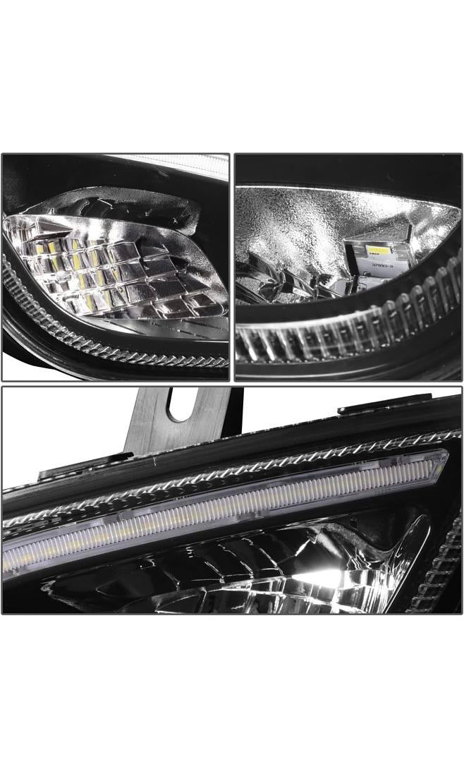 2018-2022 FREIGHTLINER CASCADIA BLACK CLEAR PAIR OF FULL LED REFLECTOR 3D LIGHT BAR FOG LIGHTS LUZ ANTINIEBLA