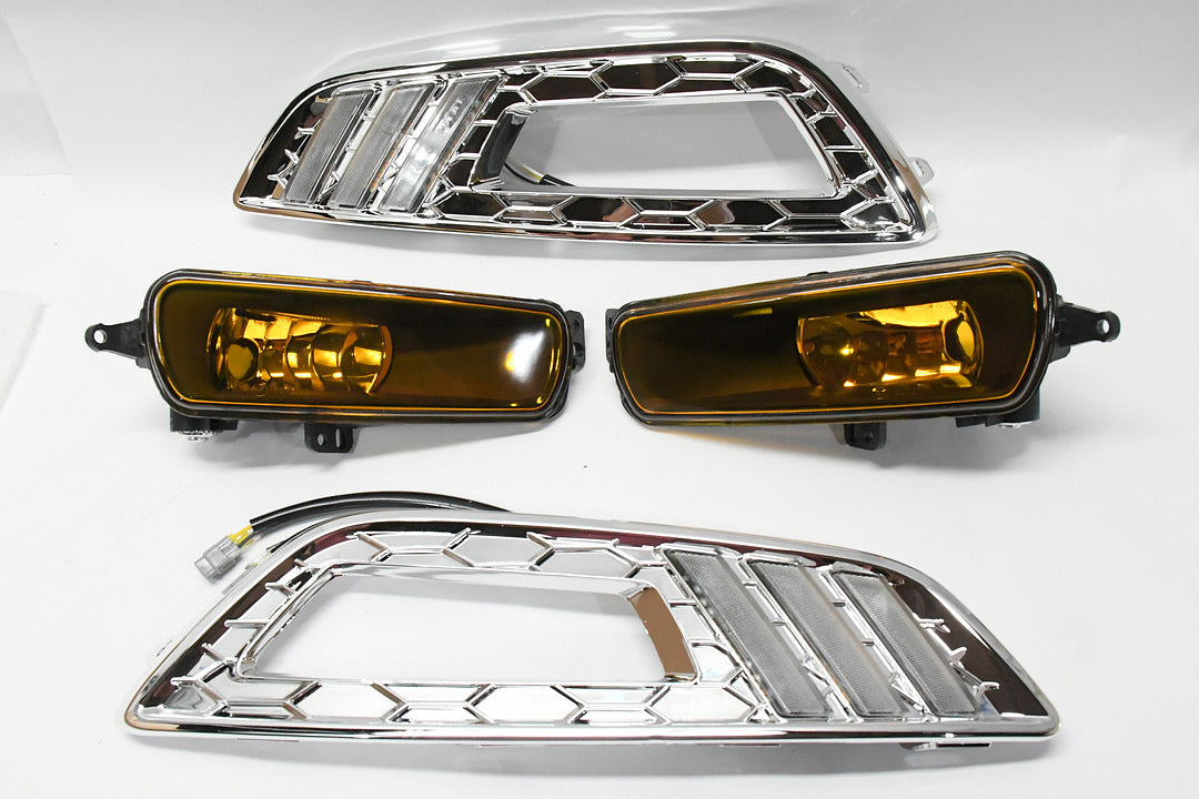 15-17 FORD FOCUS DOES NOT FIT ELECTRIC MODELS CHROME AMBER SET OF FOG LIGHTS ENHANCED VISIBILITY LUZ ANTINIEBLA CROMADO ÁMBAR