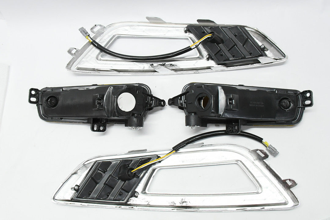 15-17 FORD FOCUS DOES NOT FIT ELECTRIC MODELS CHROME AMBER SET OF FOG LIGHTS ENHANCED VISIBILITY LUZ ANTINIEBLA CROMADO ÁMBAR