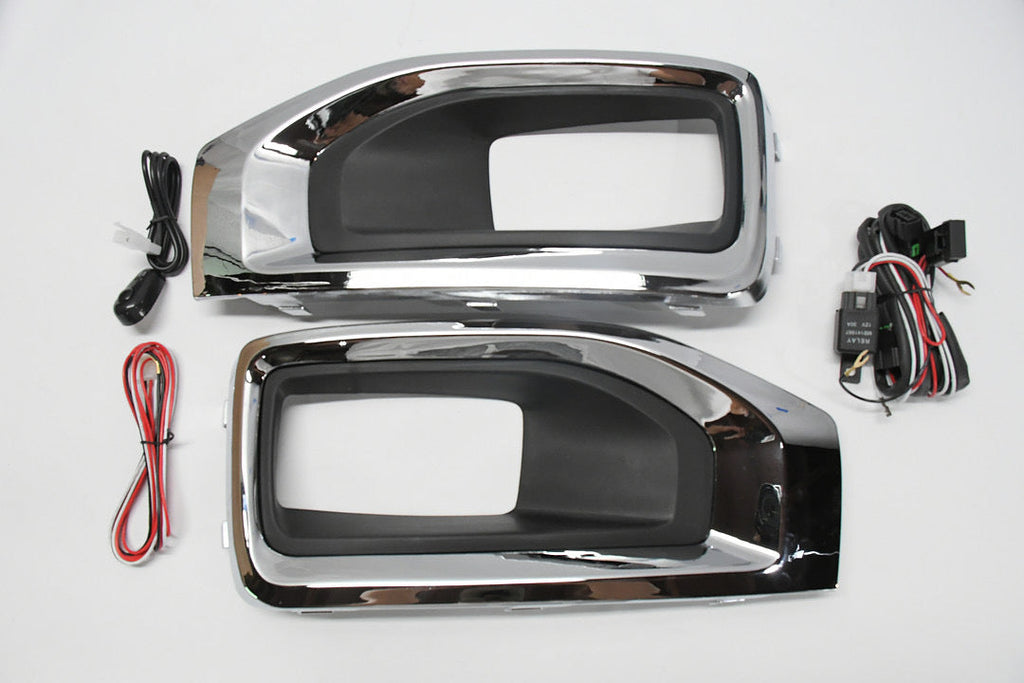 LED SMOKED FOG LIGHT WITH BEZEL & SWITCH 07-08 ESCALADE / 07-13 AVALANCHE / 07-15 SILVERADO 15-20 GMC YUKON/XL LUZ ANTINIEBLA AHUMADO CON INTERRUPTOR