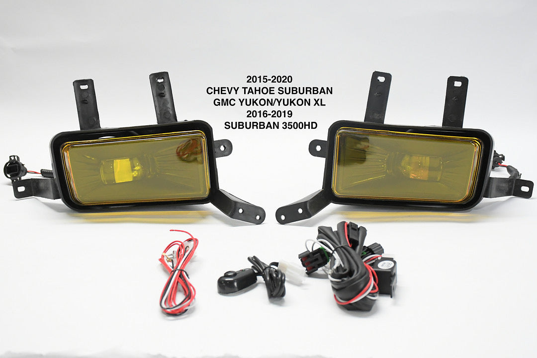 15-20 CHEVY TAHOE / 15-20 SUBURBAN / 16-19 SUBURBAN 3500 15-20 /GMC YUKON/XL AMBER FOG LIGHT LED WITH SWITCH LUZ ANTINIEBLA ÁMBAR CON INTERRUPTOR