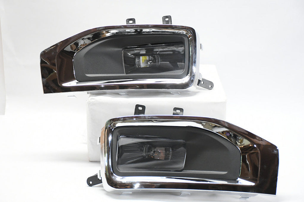 07-13 AVALANCHE 07-15 SILVERADO 15-20 GMC YUKON XL 07-08 ESCALADE CHROME FOG LIGHTS WITH BEZEL & SWITCH, LUZ ANTINIEBLA CROMADO CON BISEL Y INTERRUPTOR
