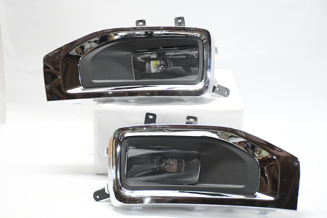 07-13 AVALANCHE 07-15 SILVERADO 15-20 GMC YUKON XL 07-08 ESCALADE CHROME FOG LIGHTS WITH BEZEL & SWITCH, LUZ ANTINIEBLA CROMADO CON BISEL Y INTERRUPTOR