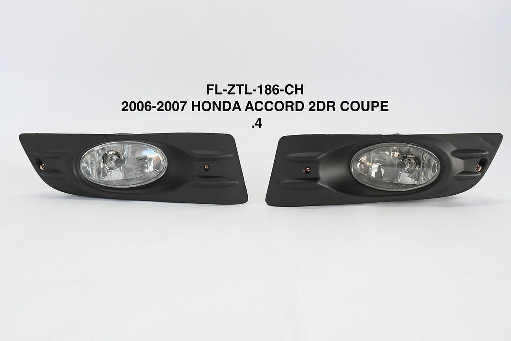 CHROME FOG LIGHTS ENHANCE VISIBILITY FOR 06-07 HONDA ACCORD 2-DOOR COUPE, LUZ ANTINIEBLA CROMADO