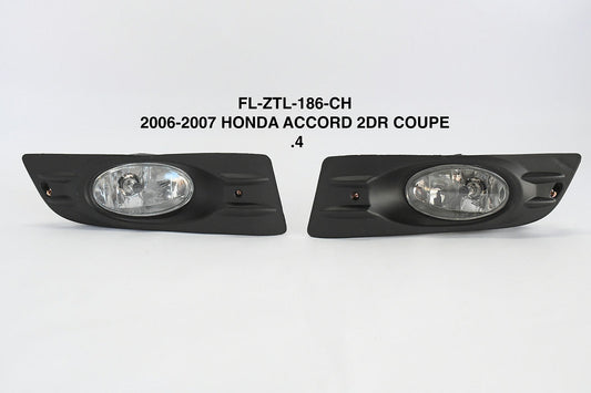 CHROME FOG LIGHTS ENHANCE VISIBILITY FOR 06-07 HONDA ACCORD 2-DOOR COUPE, LUZ ANTINIEBLA CROMADO