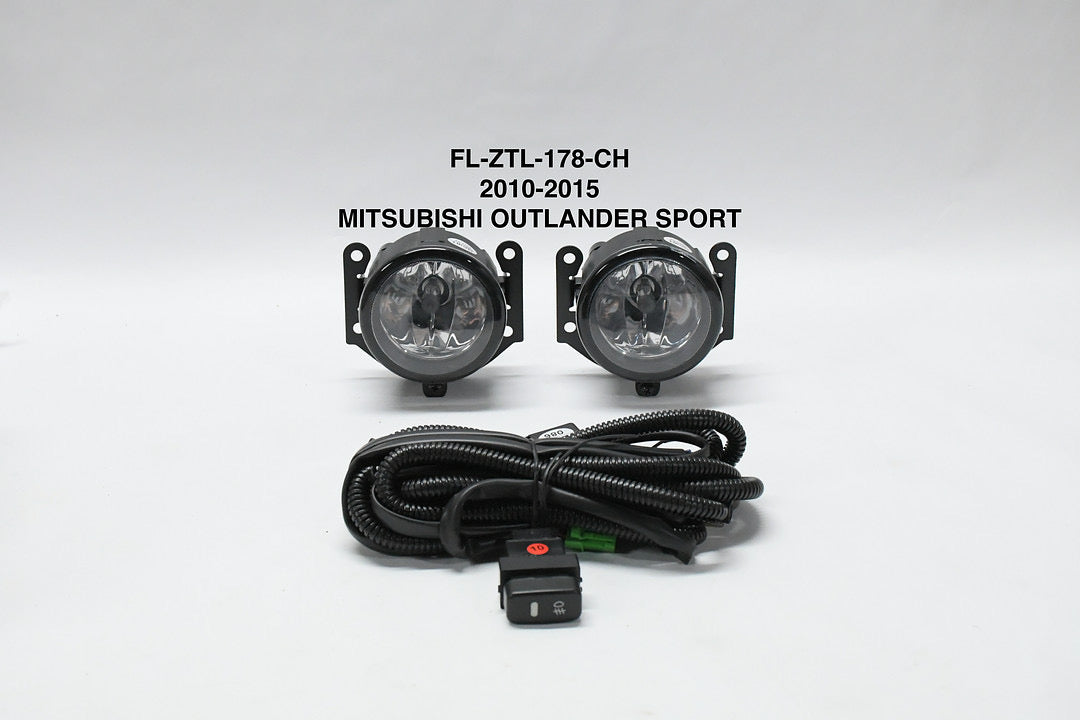 Assembly Fog Lights Enhance visibility for 10-15 Mitsubishi Outlander / 11-15 RVR, luz antiniebla cromado FL-ZTL-178-CH