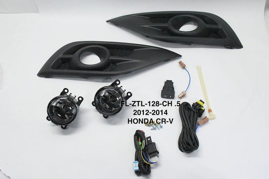 FRONT BUMPER CHROME FOG LIGHTS ENHANCE VISIBILITY FOR 12-14 HONDA CR-V, PARACHOQUE DELANTERO CROMADO LUZ ANTINIEBLA