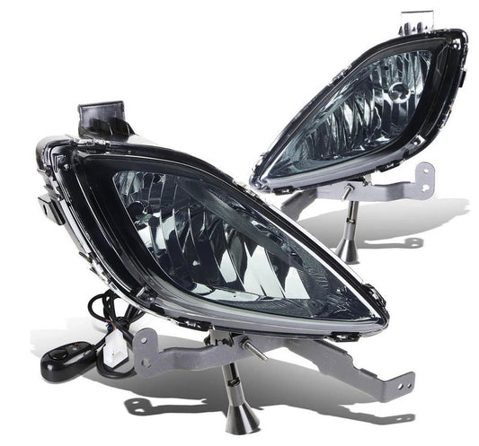 SMOKED FOG LIGHTSWITH SWITCH DRIVER & PASSENGER SIDE ENHANCE VISIBILITY FOR 11-13 ELANTRA 4-DOOR SEDAN, LUZ ANTINIEBLA CON INTERRUPTOR AHUMADO