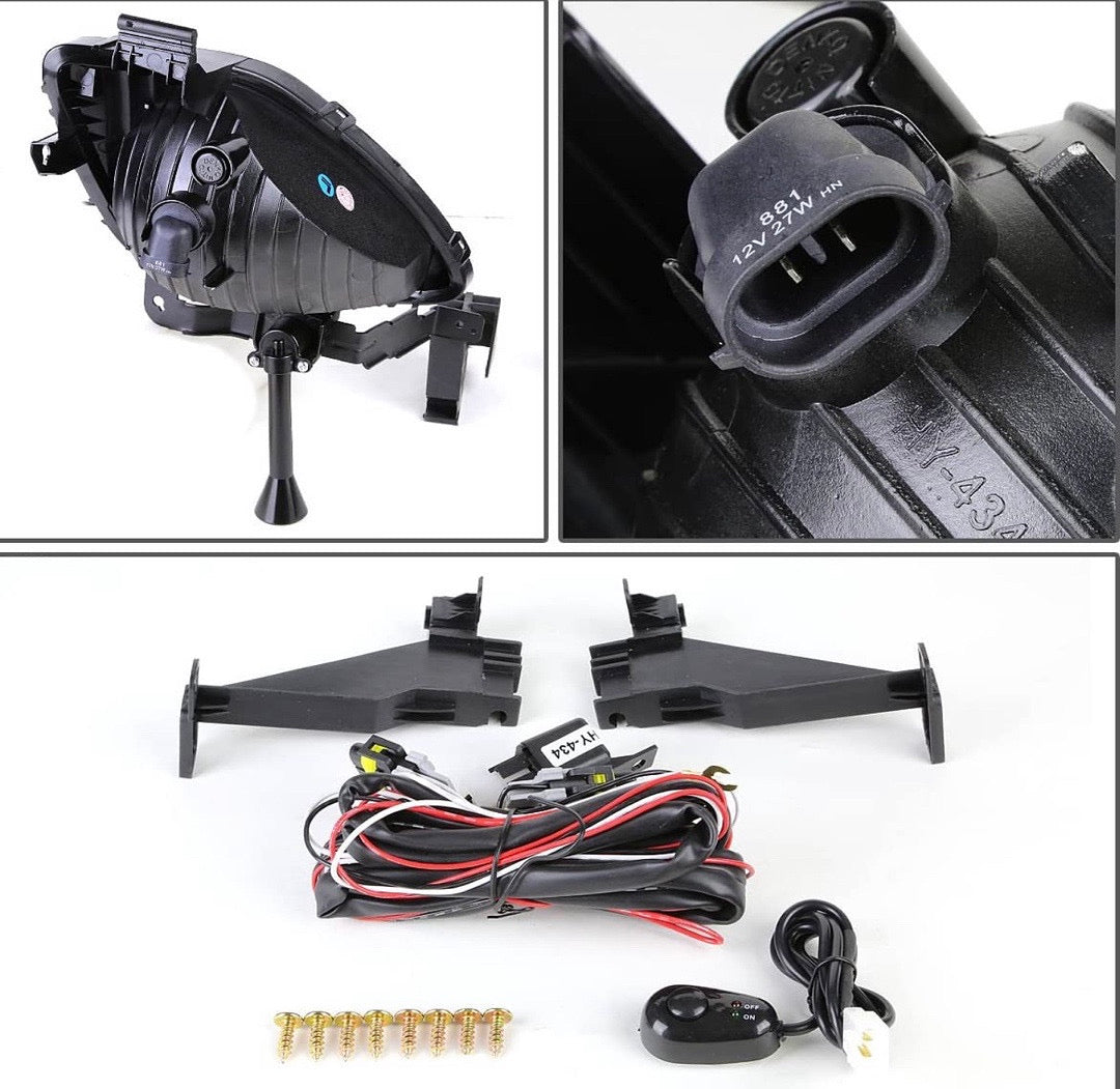 SMOKED FOG LIGHTSWITH SWITCH DRIVER & PASSENGER SIDE ENHANCE VISIBILITY FOR 11-13 ELANTRA 4-DOOR SEDAN, LUZ ANTINIEBLA CON INTERRUPTOR AHUMADO