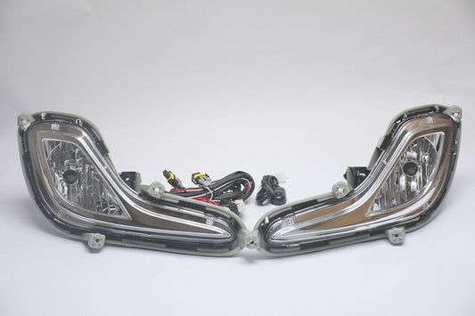 CHROME FOG LIGHTS WITH SWITCH SIDE ENHANCE VISIBILITY FOR 12-14 HYUNDAI ACCENT 4-DOOR SEDAN HATCHBACK, LUZ ANTINIEBLA CROMADO CON INTERRUPTOR