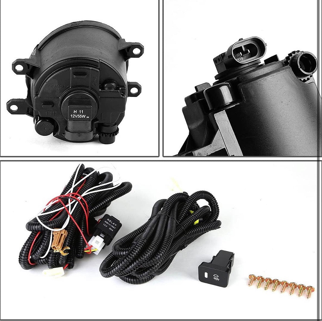 LED DRL CHROME FOG LIGHTS WITH SWITCH ENHANCE VISIBILITY FOR 10-11 TOYOTA CAMRY, LUZ ANTINIEBLA CROMADO CON INTERRUPTOR