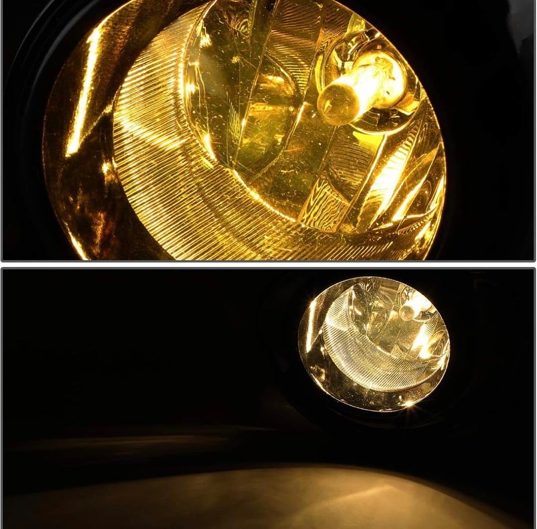 AMBER FOG LIGHTS WITH BEZEL & SWITCH ENHANCE VISIBILITY FOR 15-18 PRIUS C LUZ ANTINIEBLA CON INTERRUPTOR ÁMBAR