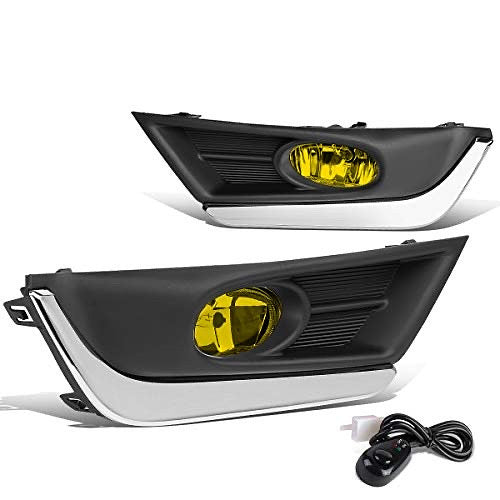 FRONT BUMPER AMBER FOG LIGHTS WITH BEZEL & SWITCH FOR 17-18 HONDA CR-V PARACHOQUES DELANTERO LUZ ANTINIEBLA ÁMBAR CON INTERRUPTOR