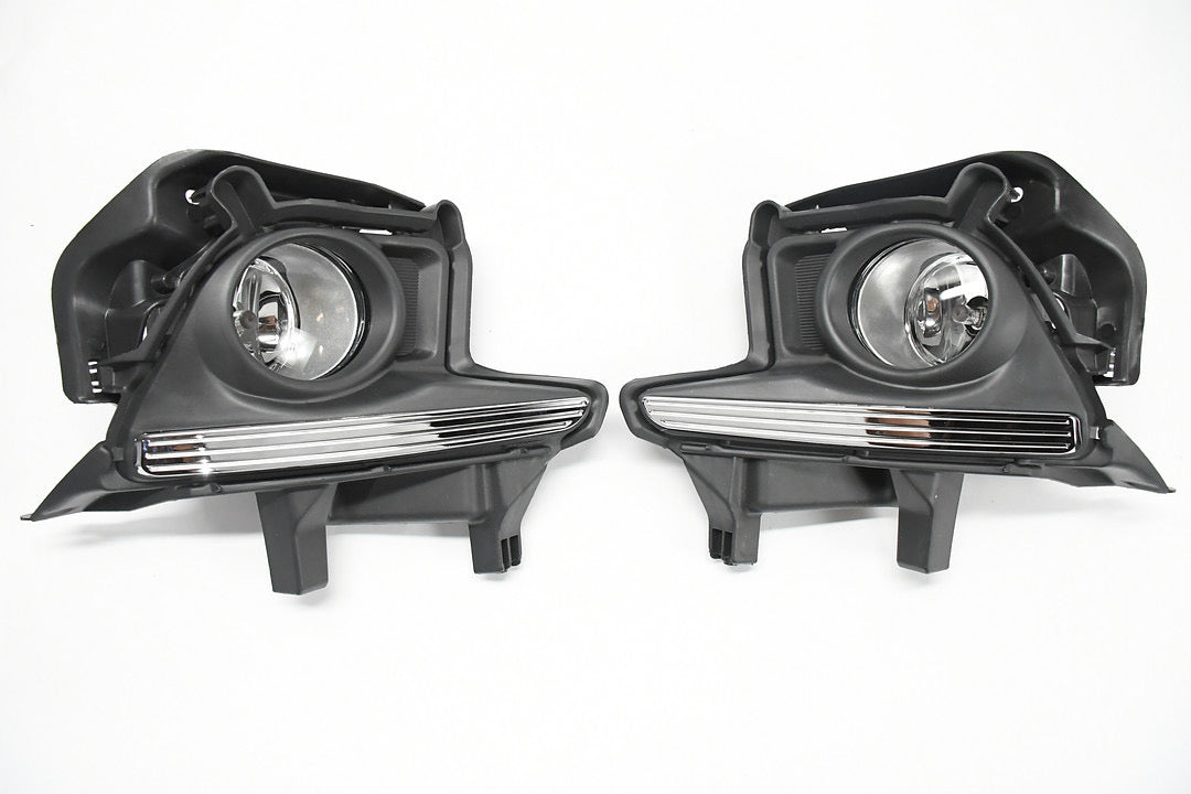 FRONT BUMPER FOG LIGHT WITH SWITCH FOR 14-16 TOYOTA HIGHLANDER PARACHOQUE DELANTERO LUZ ANTINIEBLA CROMADO