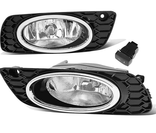 Assembly Chrome Fog Lights Enhance visibility for 2012 Honda Civic 4-Door Sedan FL-ztl-237-ch