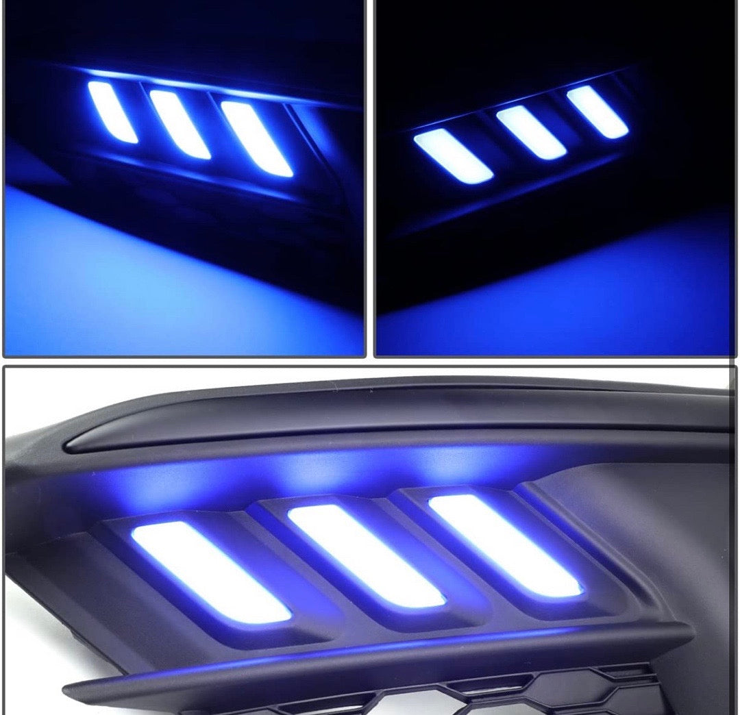 Front Bumper Black Fog Lights Enhance visibility for  Honda Civic 16-17 2-Dr, 4-Dr LX, EX FL-ZTL-240-BL