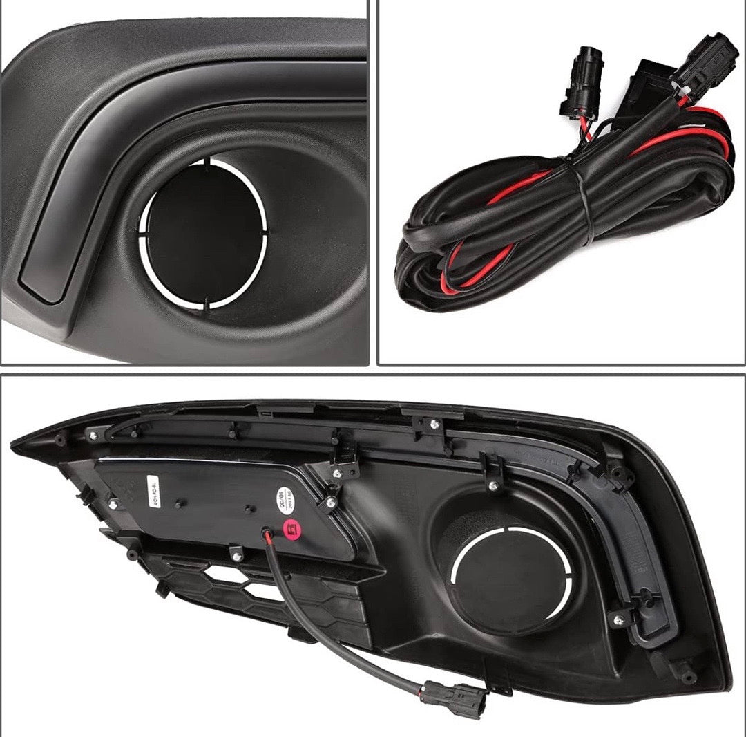 Front Bumper Black Fog Lights Enhance visibility for  Honda Civic 16-17 2-Dr, 4-Dr LX, EX FL-ZTL-240-BL