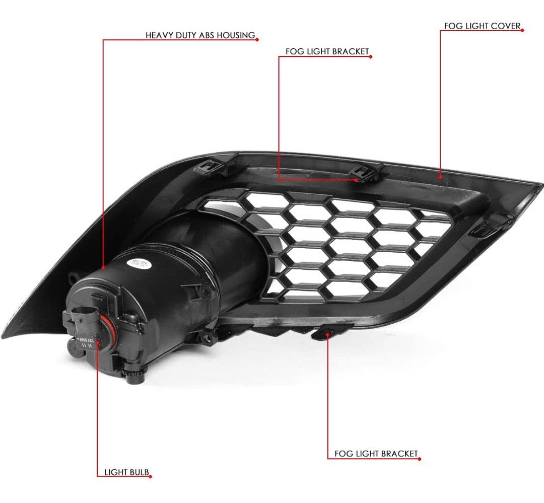AMBER FOG LIGHTS WITH BEZEL & SWITCH FOR 16-18 TOYOTA SCION IM LUZ ANTINIEBLA AMBAR CON INTERRUPTOR Y BISEL