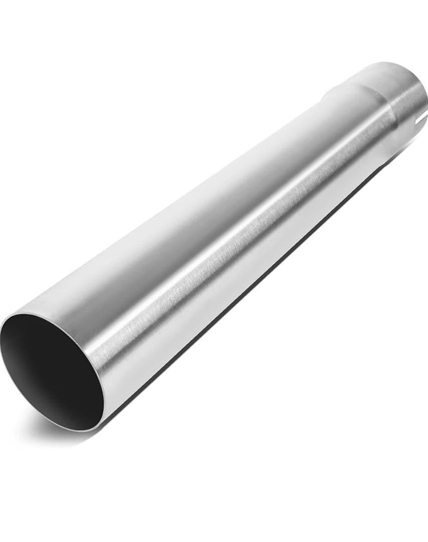 18 INCH STRAIGHT TUBE DIY STAINLESS STEEL EXHAUST TUBING,3" OD,UNIVERSAL FIT,POLISHED FINISH