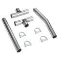 4PCS 2.5 INCHES MILD STEEL DIY CUSTOM EXHAUST TUBING MANDREL BEND PIPE STRAIGHT CONNECTING PIPE KIT, UNIVERSAL FIT,