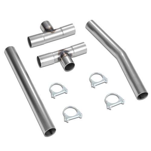 4PCS 2.5 INCHES MILD STEEL DIY CUSTOM EXHAUST TUBING MANDREL BEND PIPE STRAIGHT CONNECTING PIPE KIT, UNIVERSAL FIT,