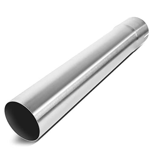 18 INCH STRAIGHT TUBE DIY STAINLESS STEEL EXHAUST TUBING,2.5" OD,UNIVERSAL FIT,POLISHED FINISH