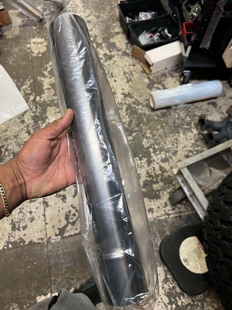 18 INCH STRAIGHT TUBE DIY EXHAUST TUBING,2.5" OD,UNIVERSAL FIT,NATURAL FINISH
