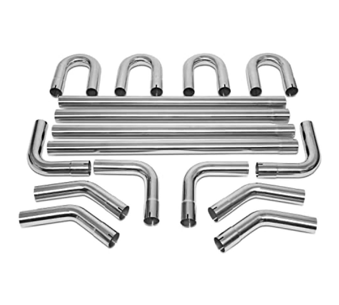 16PCS 2.25 IN. OD CUSTOM EXHAUST TUBING MANDREL BEND STRAIGHT U-BEND PIPES Stainless Stell