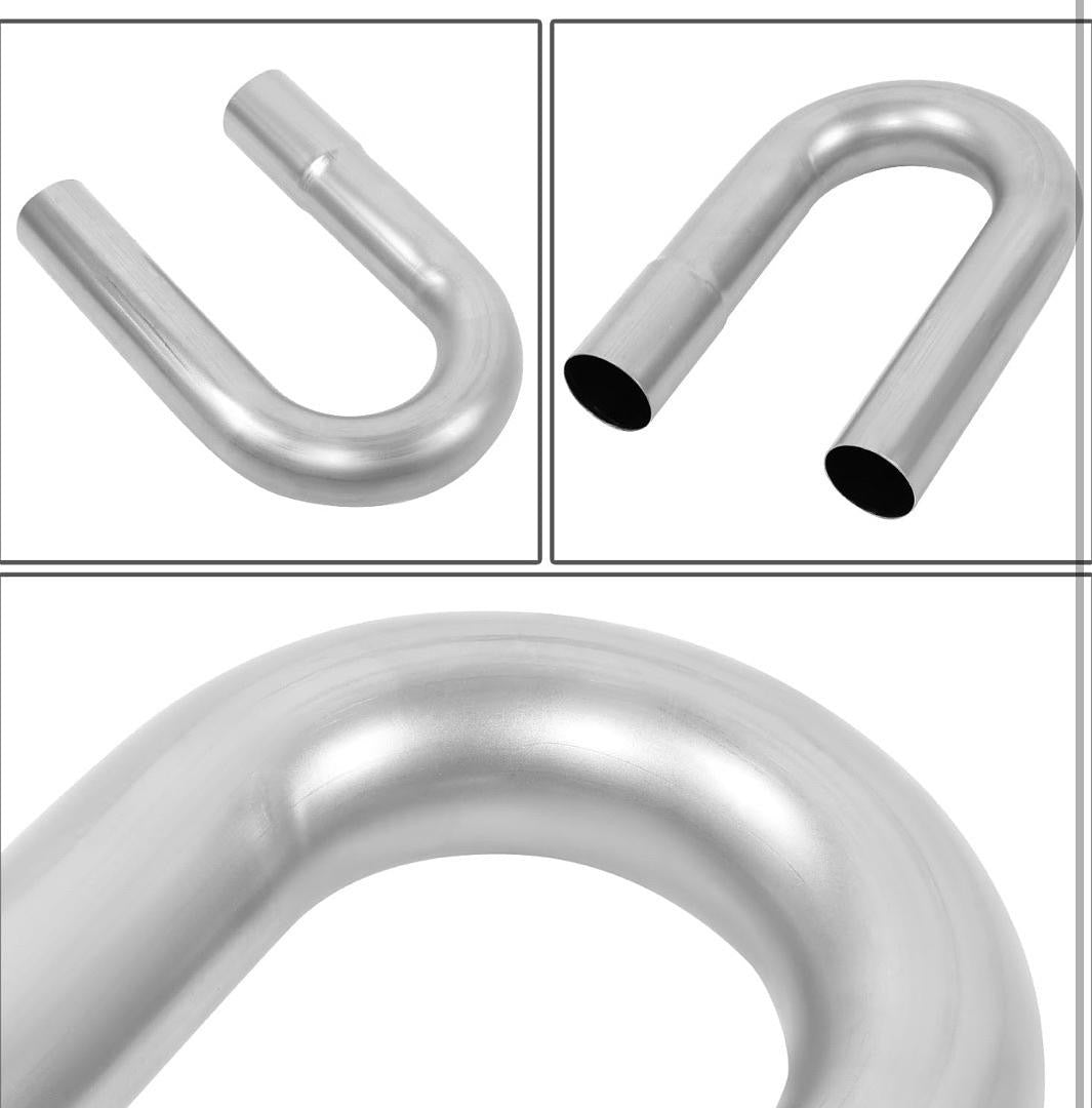 8PCS 2 INCHES MILD STEEL DIY CUSTOM EXHAUST TUBING MANDREL BEND PIPES STRAIGHT & U-BEND KIT, UNIVERSAL FIT