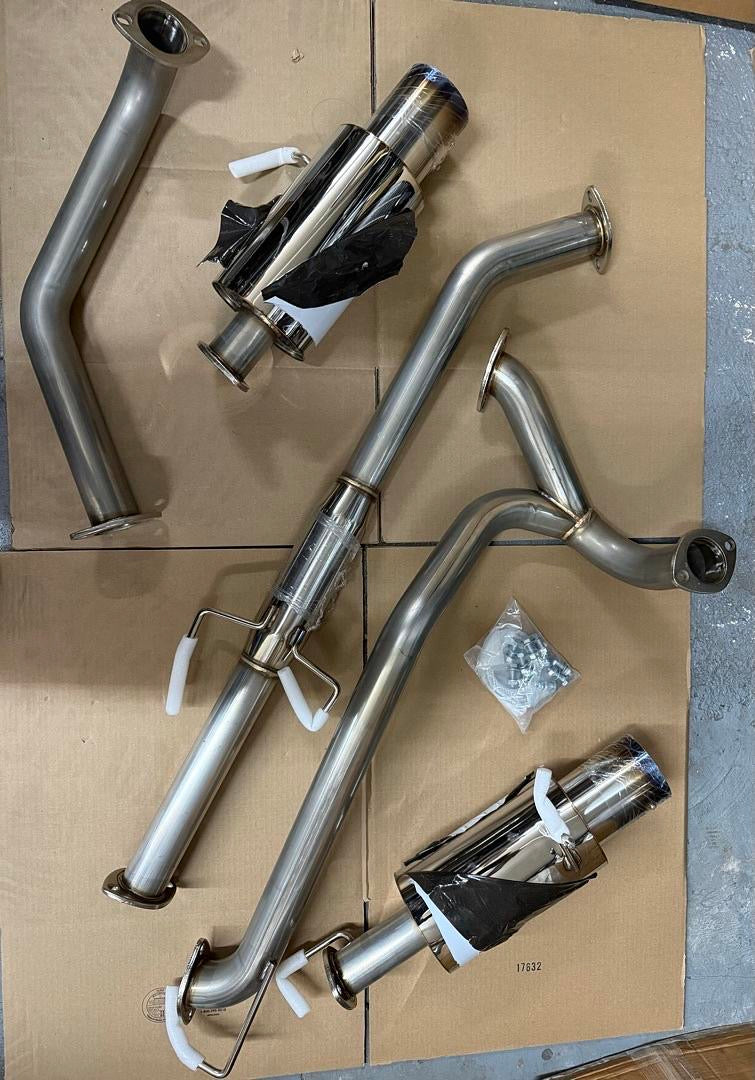 07-08 HYUNDAI TIBURON GK 2.7L V6 STAINLESS STEEL CAT BACK EXHAUST SYSTEM 4" OD DOUBLE MUFFLER BURNT TIP RACING CAT BACK EXHAUST