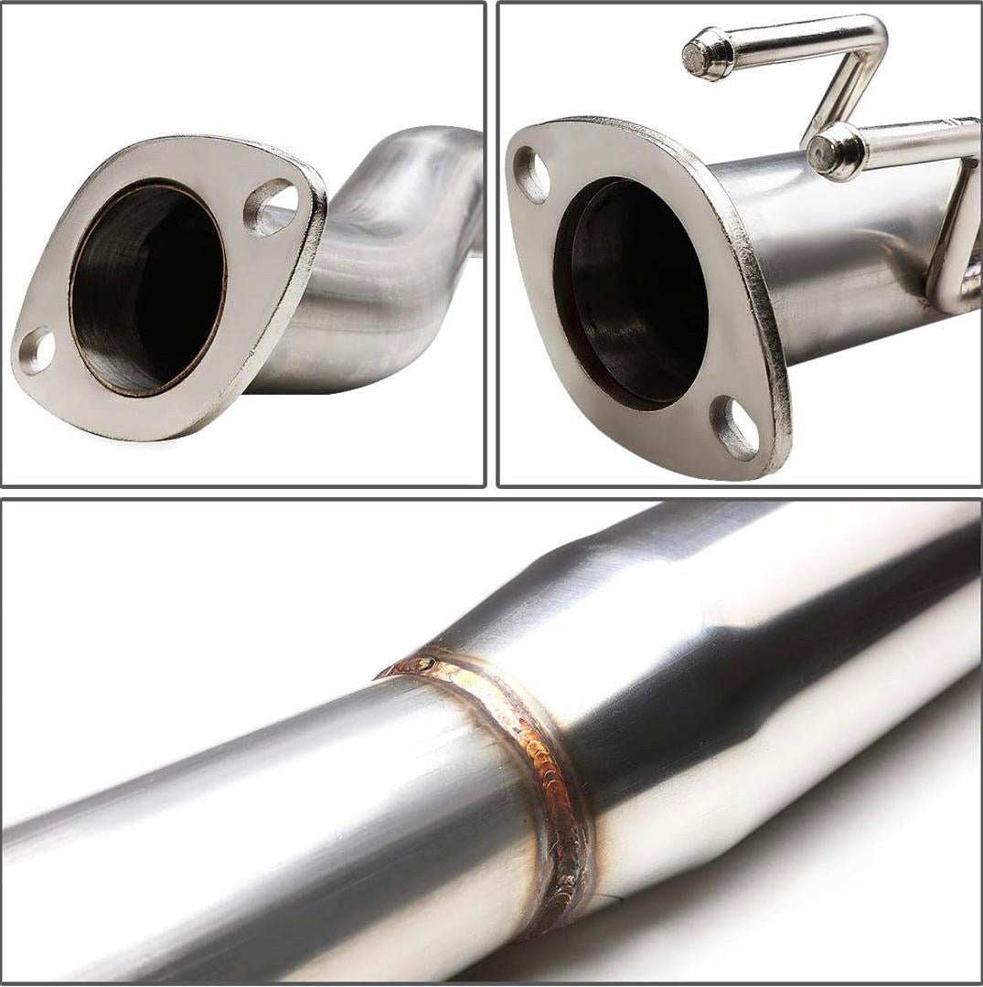 02-05 HONDA CIVIC SI STIANLESS STEEL 4-INCH ROLLED TIP OVAL MUFFLER CATBACK EXHAUST SYSTEM - ROLLED TIP