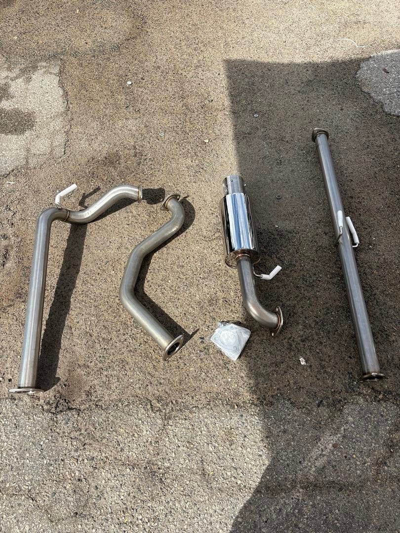 FOR 1988 TO 1991 HONDA CIVIC CATBACK EXHAUST SYSTEM 4" ROUND TIP + REMOVABLE SILENCER - 4 DR SEDAN