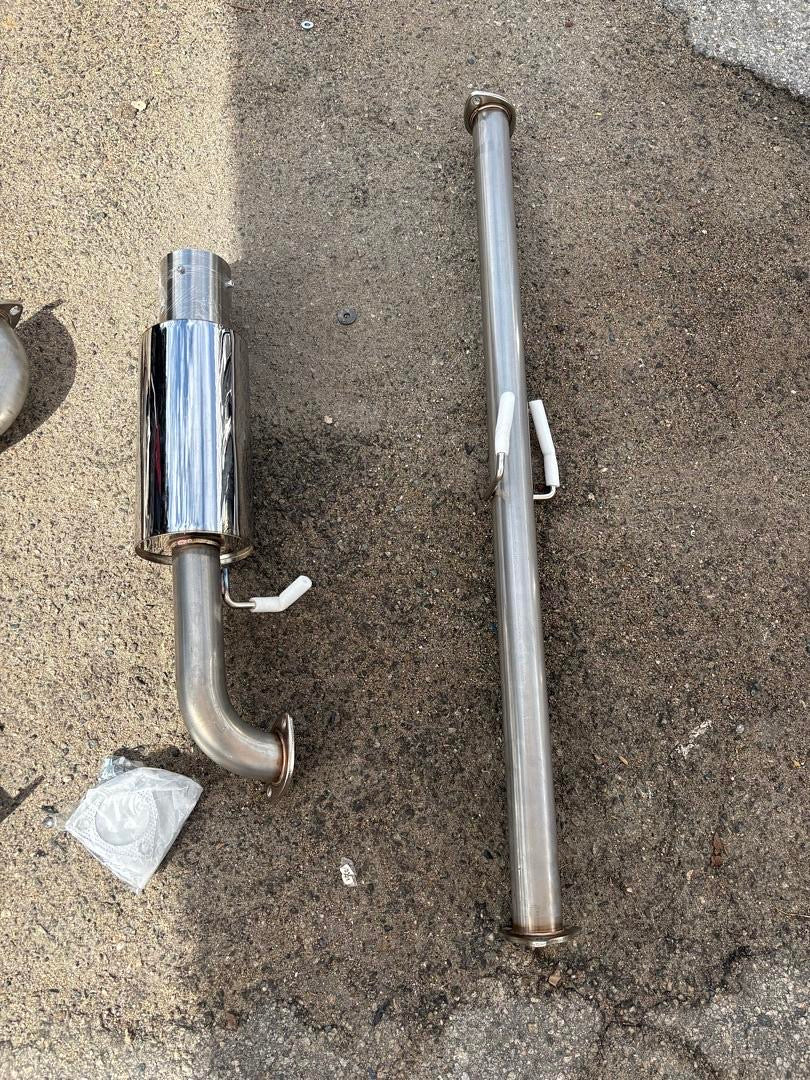 FOR 1988 TO 1991 HONDA CIVIC CATBACK EXHAUST SYSTEM 4" ROUND TIP + REMOVABLE SILENCER - 4 DR SEDAN