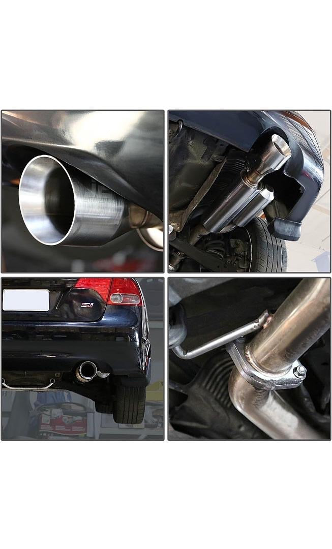 WRAPPED 07-11 HONDA CIVIC SI 4-DOOR 2.0L L4 STAINLESS STEEL DUAL MUFFLER CATBACK EXHAUST SYSTEM