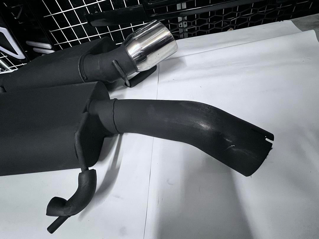 16-19 CAMARO PAIR OF OVAL TYPE MUFFLER AXLE-BACK EXHAUST COMPATIBLE WITH 16-19 CHEVY CAMARO SS 6.2L 4" OD IN / 3" OD INLET / 3" OD OUTLET