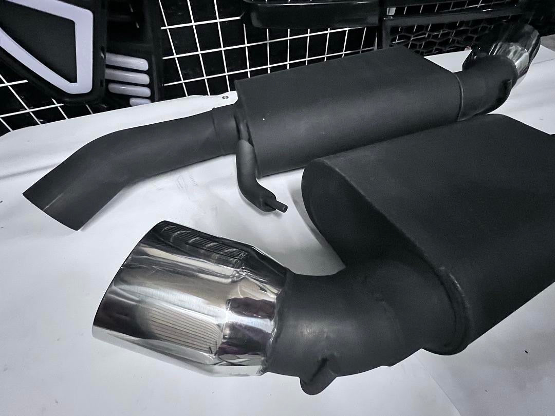 16-19 CAMARO PAIR OF OVAL TYPE MUFFLER AXLE-BACK EXHAUST COMPATIBLE WITH 16-19 CHEVY CAMARO SS 6.2L 4" OD IN / 3" OD INLET / 3" OD OUTLET