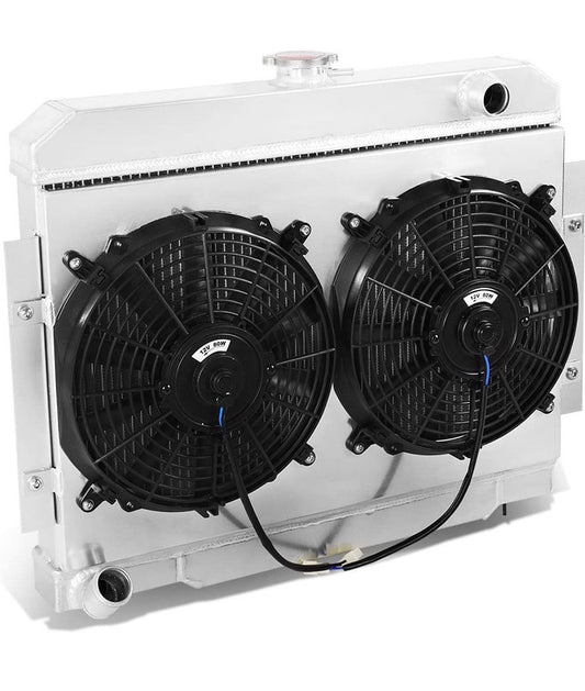 74-75 JEEP CHEROKEE CJ6 76-86 CJ7 MT 3-ROWS FULL ALUMINUM RADIATOR+FAN SHROUD