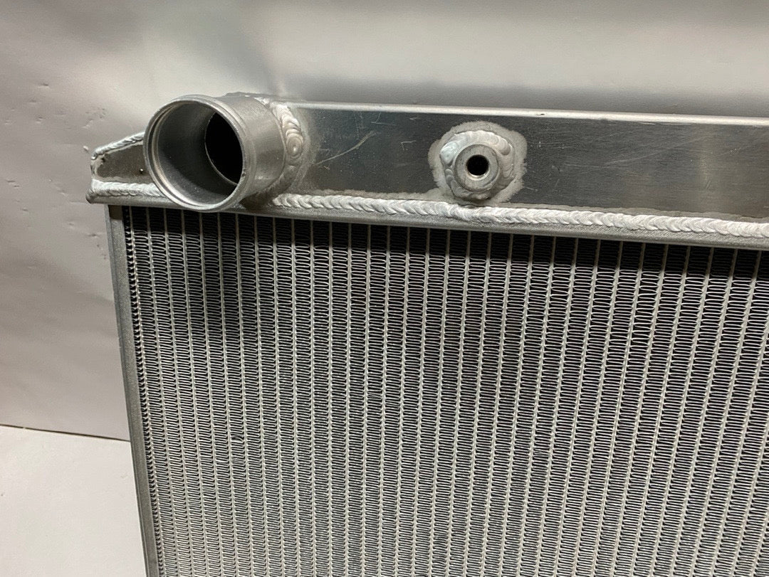 RA-CHARGER74-3 74 DODGE CHALLENGER 50-54 CHEVY BEL AIR / 53-54 CORVETTE 3-ROW FULL ALUMINUM RADIATOR