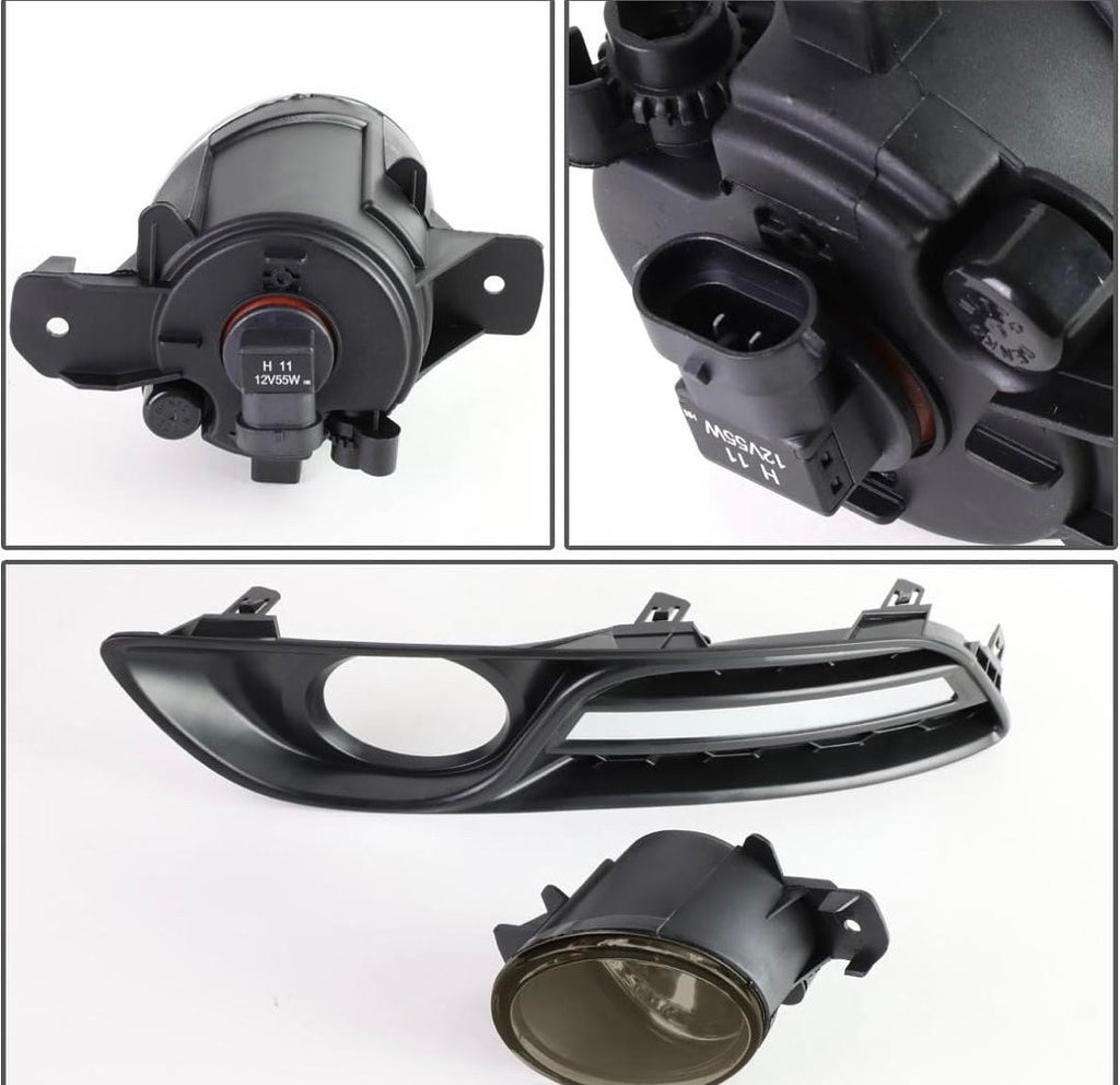 SMOKED FOG LIGHTS WITH SWITCH ENHANCE VISIBILITY FOR 13-16 NISSAN SENTRA