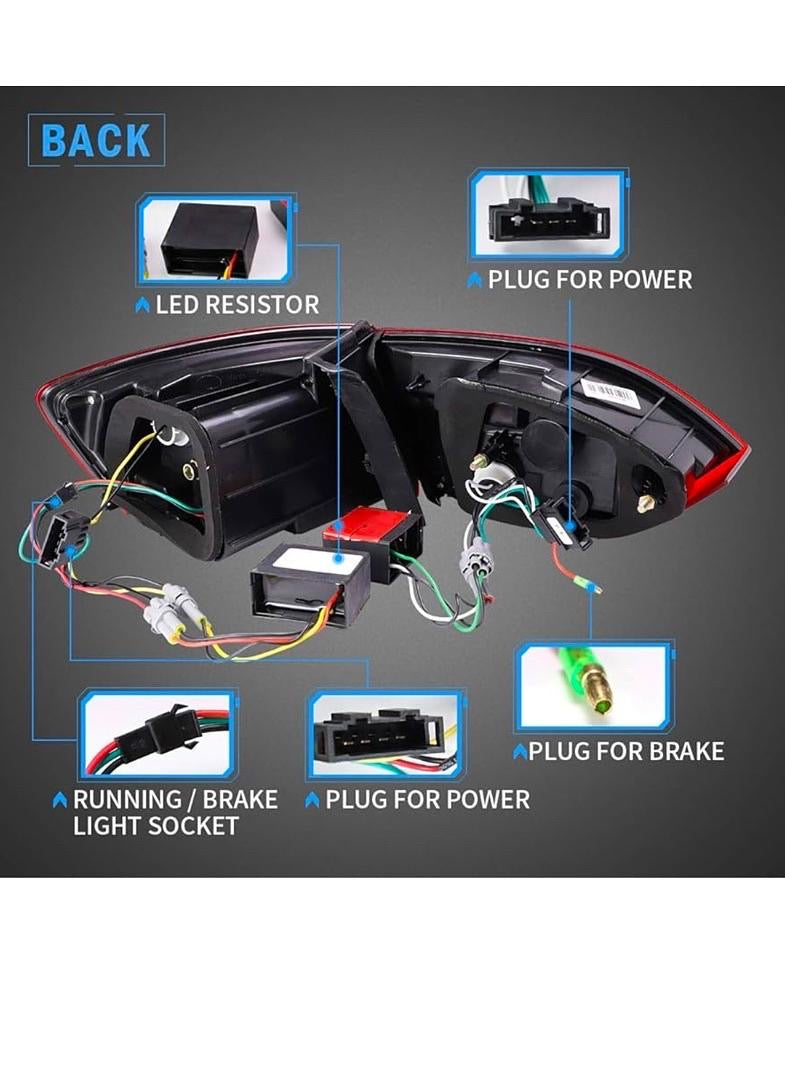 11-14 JETTA/ SAGITAR 12-15 VLAND LED TAIL LIGHTS FULL LED REAR LAMP ASSEMBLY W/LEFT FOG LIGHT W/SEQUENTIAL RED