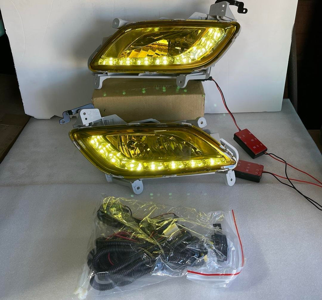 FRONT BUMPER LED FOG LIGHT FOR 2012-2016 VELOSTER PARACHOQUE DELANTERO LUZ ANTINIEBLA AMBAR FL-HV12-LED-AM