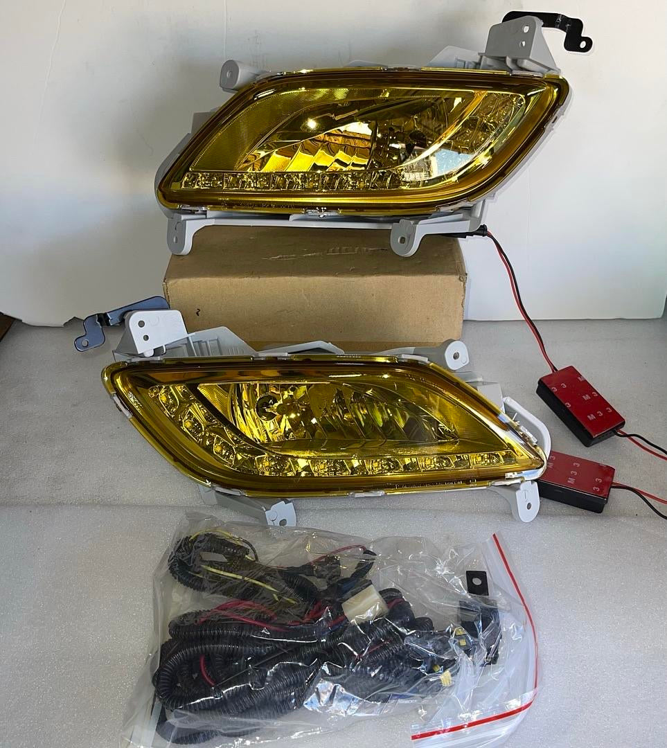 FRONT BUMPER LED FOG LIGHT FOR 2012-2016 VELOSTER PARACHOQUE DELANTERO LUZ ANTINIEBLA AMBAR FL-HV12-LED-AM