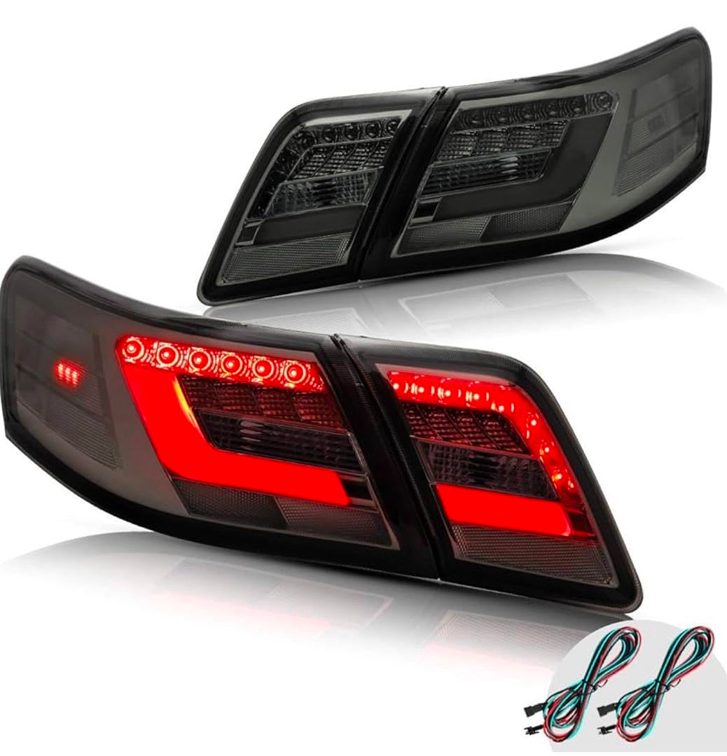 06-11 TOYOTA CAMRY SEDAN SMOKED LED TAILLIGHTS DOES NOT FIT HYBRID MODELS & CAMRY LE & SE & FACTORY LED LAMP